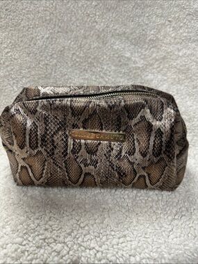 Vince Camuto Snakeskin Medium Size Makeup / Cosmetic Bag EUC!